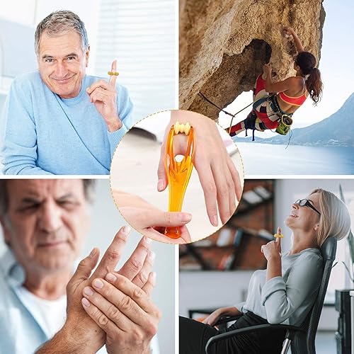 Miniatura 5 de 2 unidades de masajeador de rodillo de dedo y 5 anillos de masaje de acupresión para masaje de manos, herramientas de rodillo de masaje de