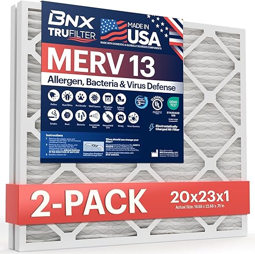 Miniatura 262 de BNX TruFilter - Filtro de aire 14 x 25 x 1 MERV 8, electrostático plisado para defensa contra polvo y mascotas, para aire acondicionado, HVAC
