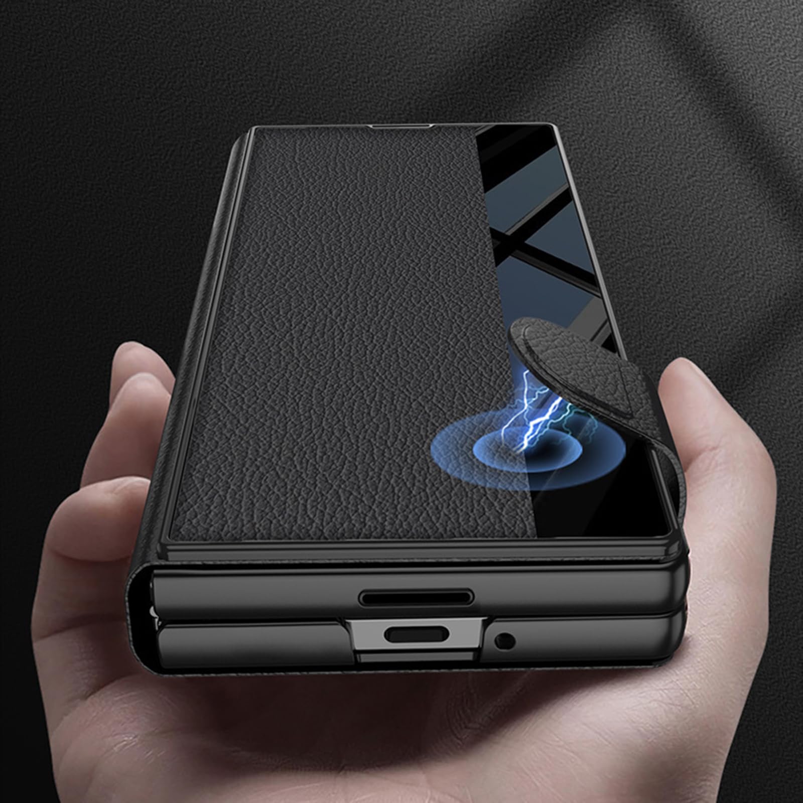 Etui do Samsung Galaxy Z Fold 8 Ultra, wzór skóry z włókna węglowego