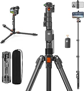 75" Camera Tripod,Aluminum Tripod for Camera Phone/Monopod with Remote | Cell Phone Tripod for iphone with Ball Head,Camera Stand for Canon/Sony/DSLR/Digital Camera Accessory Kits,Max Load 17.64lb