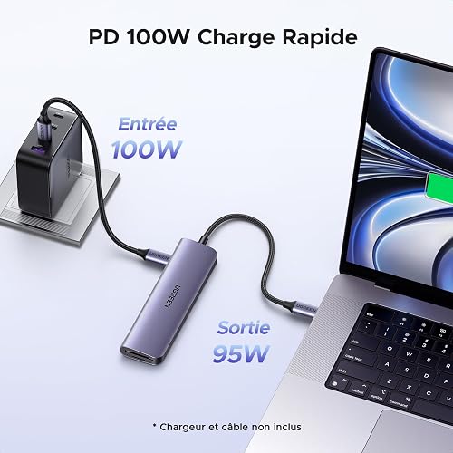 UGREEN Revodok 1071 Hub USB C HDMI 4K Lecteur de Carte SD TF PD 100W Multi Data Ports 5Gbps 7 en 1 Docking Station Compatible avec MacBook Neo iPad Pro Air Mac Mini M4 iPhone 17 Pro Max 16 15 Série - 5