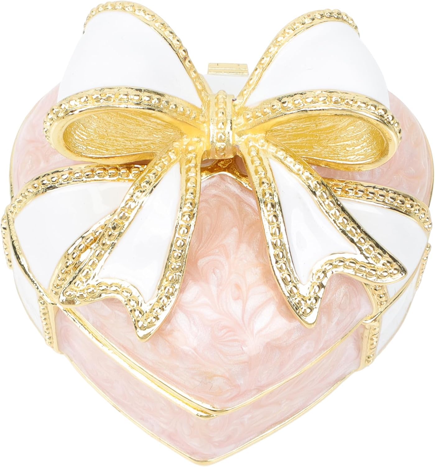 ibasenice Heart Shaped Jewelry Box for Earrings and Rings Alloy Pink