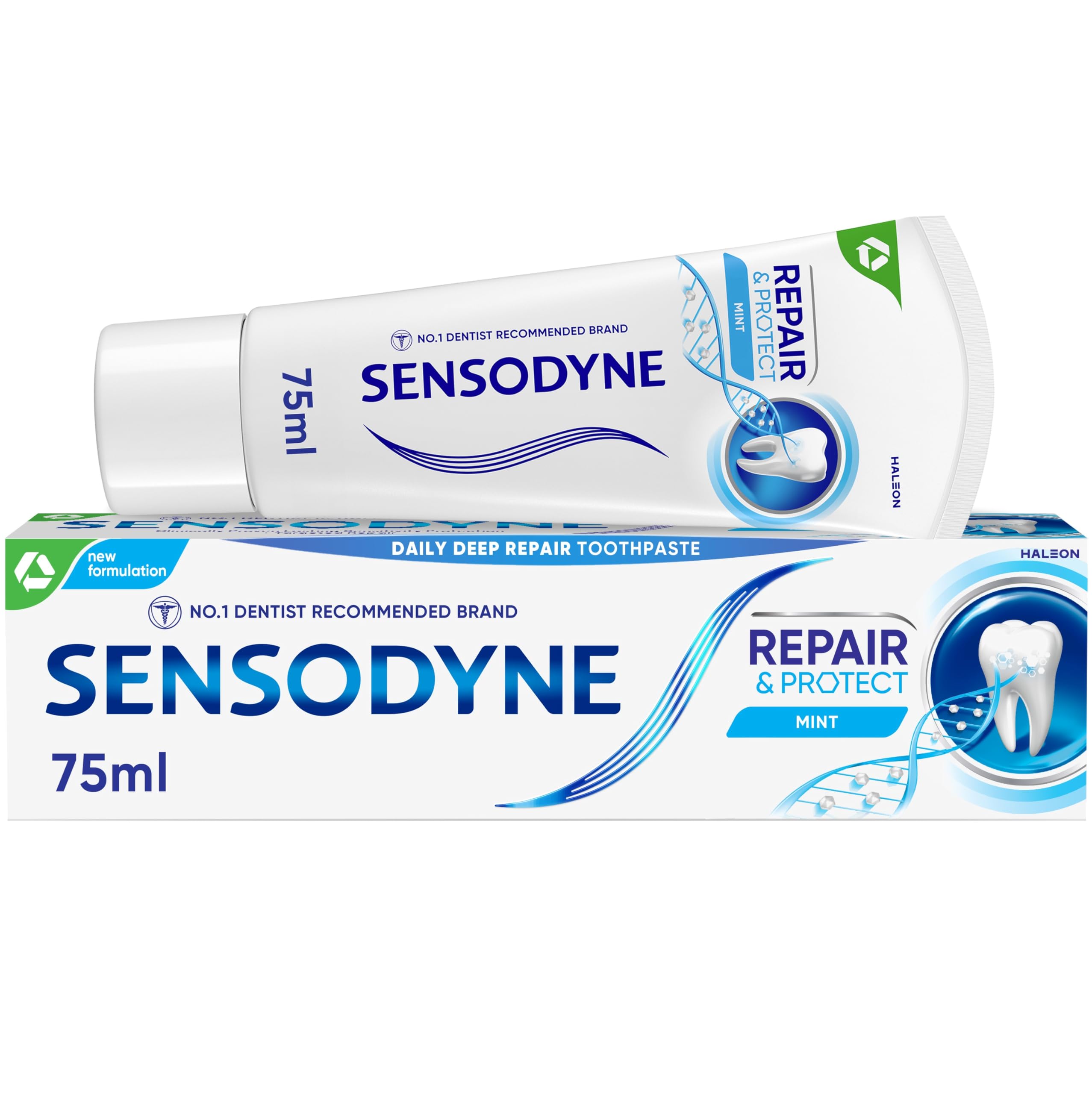 Sensodyne Toothpaste Repair and Protect Original, Sensitive Toothpaste for Sensitive Teeth, Mint Flavour, 75ml