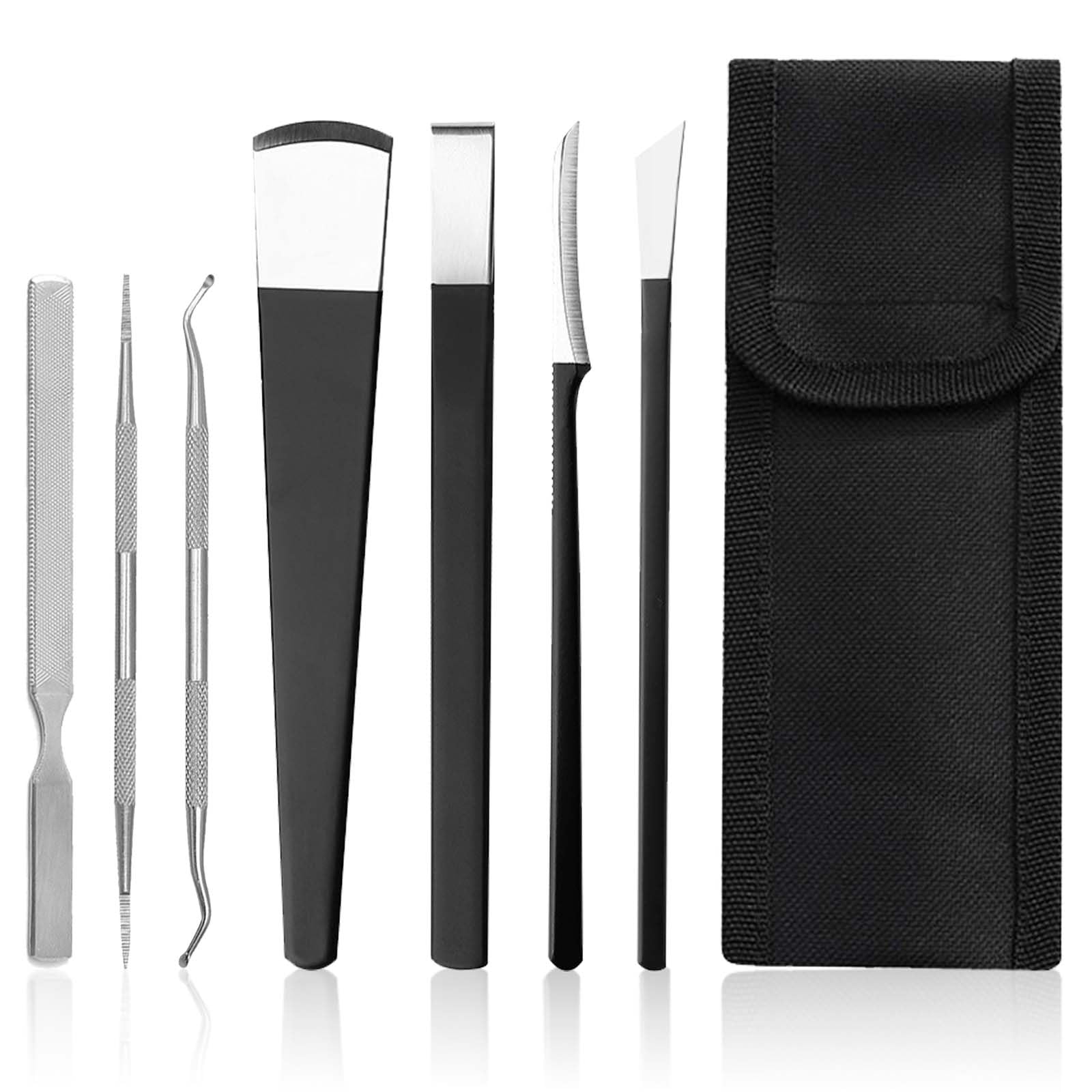ZOCONE 7 peças Cuchillo de Pedicura Profesional, Faca de Pedicure con Bolsa de Almacenamiento Herramienta de Pedicura Bisturi Podologo para Callos Aço Inoxidável Cuchillas para Callos Pies