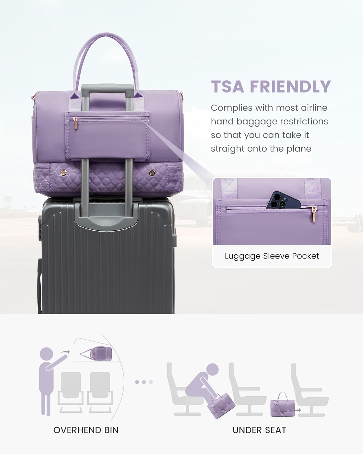 LOVEVOOK Large Travel Duffle Bags For Women,Weekender Bag With Shoe Compartment Amp Wet Pocket,Hospital Bag For Women Labor Delivery,Carry On Overnight Bag With Wet Pocket,Gym Sleepover Bags