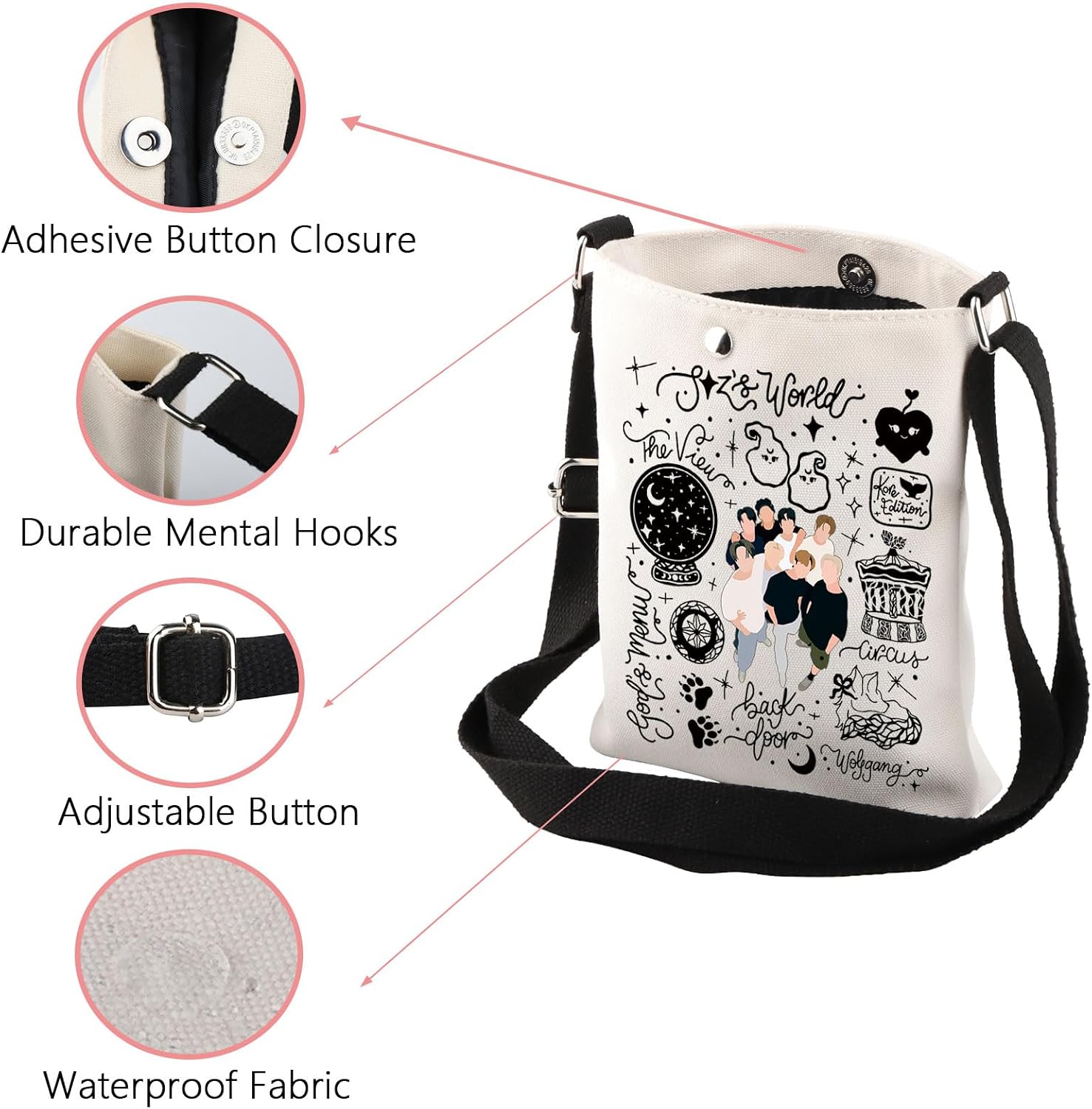 WSNANG Korean Group Member Crossbody Bag Stay Fan Shoulder Bag Stay Fandom Gifts Music Lover Gifts image 5