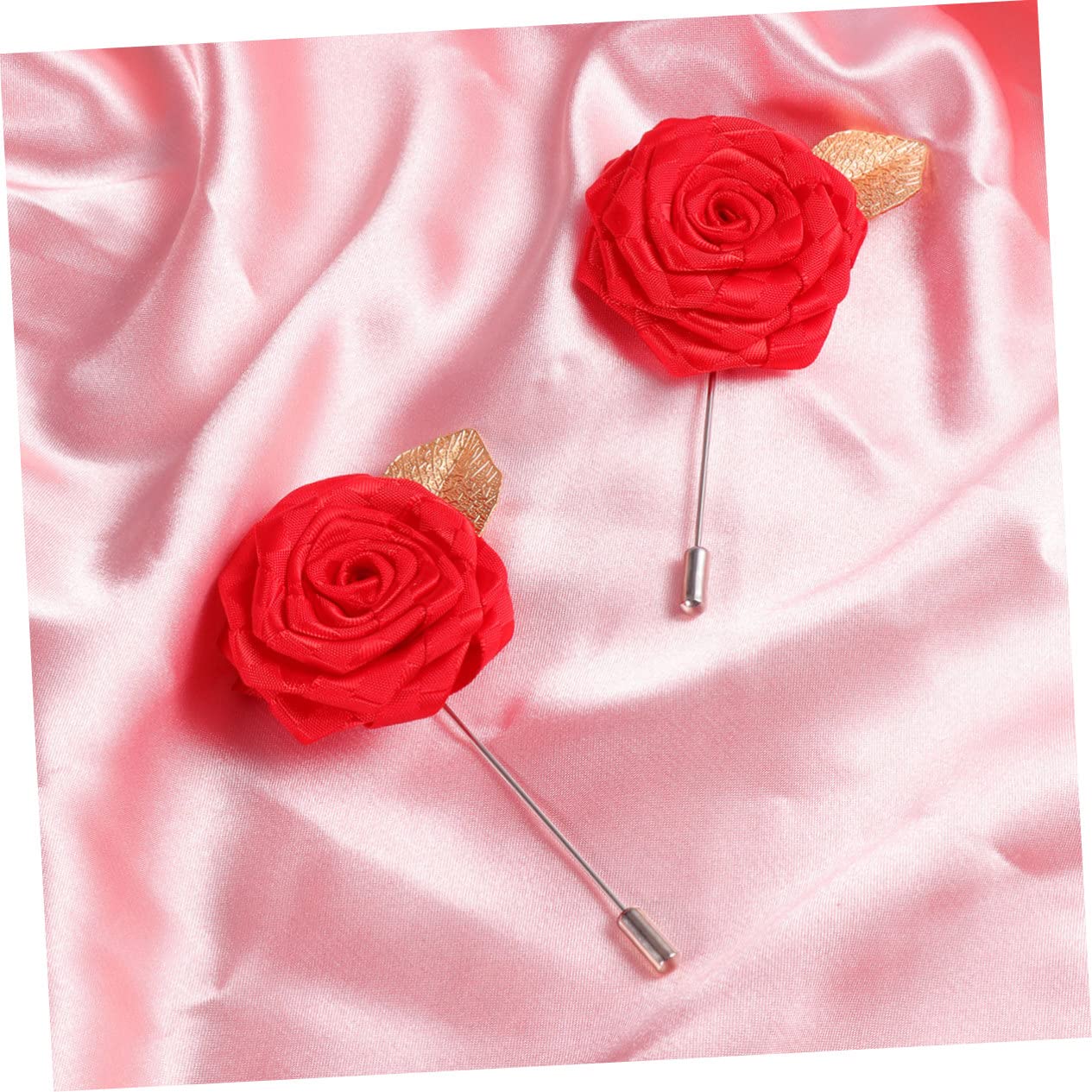 SOIMISS 36pezzi Spille Decorativa Tessuto Forma Di Rosa Per Abbigliamento Spille Per Giacche Vestiti e Accessori Da Cerimonia Rosso