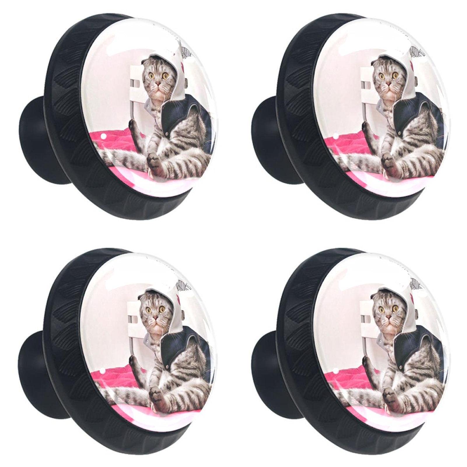 Poignée de porte chat orange lot de 4 pour créer une décoration de chambre d'enfant ludique