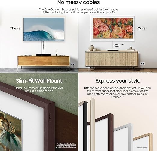 SAMSUNG 50-Inch Class QLED 4K LS03D The Frame Series Quantum HDR Smart TV w/Dolby Atmos, Art Mode, Anti-Reflection, Customizable Frame, Slim Fit Wall Mount with Alexa Built-in (QN50LS03D, 2024 Model) thumbnail 4