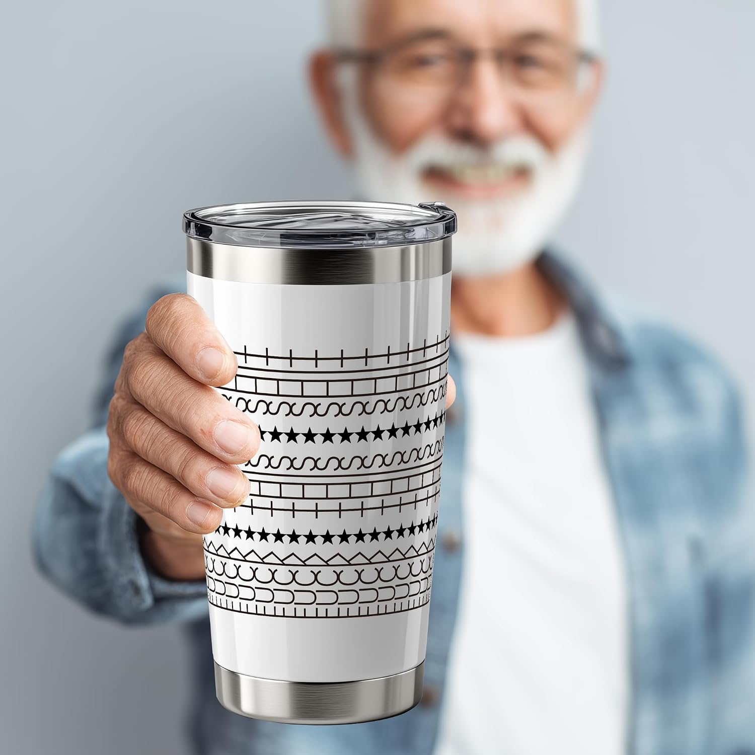 Hidden Message Coffee Mug for Women Men - Funny White Elephant Gifts FTS Tumbler for Coworker, Friends - Novelty Stainless Steel Prank Coffee Cups 20oz Gag Gifts with Straw White