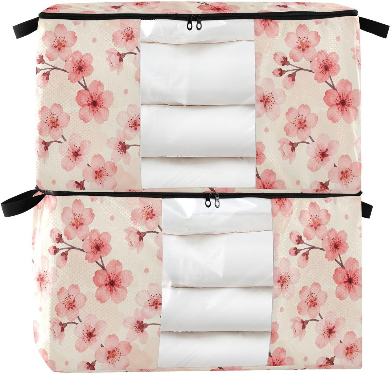 95 L 2 Pack Under Bed Storage Bins Foldable Luxury Gold Rose Butterfly Line Art Black Closet Organizer Storage Foldable Large Bins With Lids For Dorm Clothes M