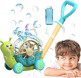 Bubble Blower Lawn Mower | Push Toys for Toddler - Snail Shape Gardening Push Toys, Bubble Blower Maker for Kids Birthday Gifts, Outdoor Toys, Babies Activity Walker Welts