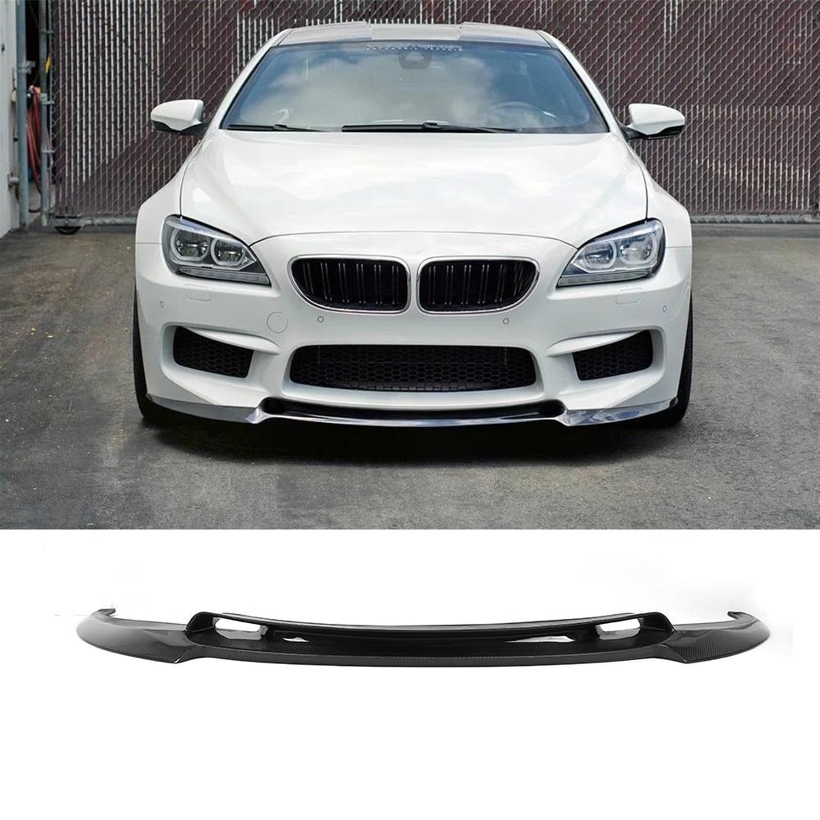 Lyjstore Przedni zderzak z włókna węglowego/FRP, 3 szt., kompatybilny BMW F06, F12, F13, M6, kabriolet Coupe 2012-2016, spoiler podbródkowy