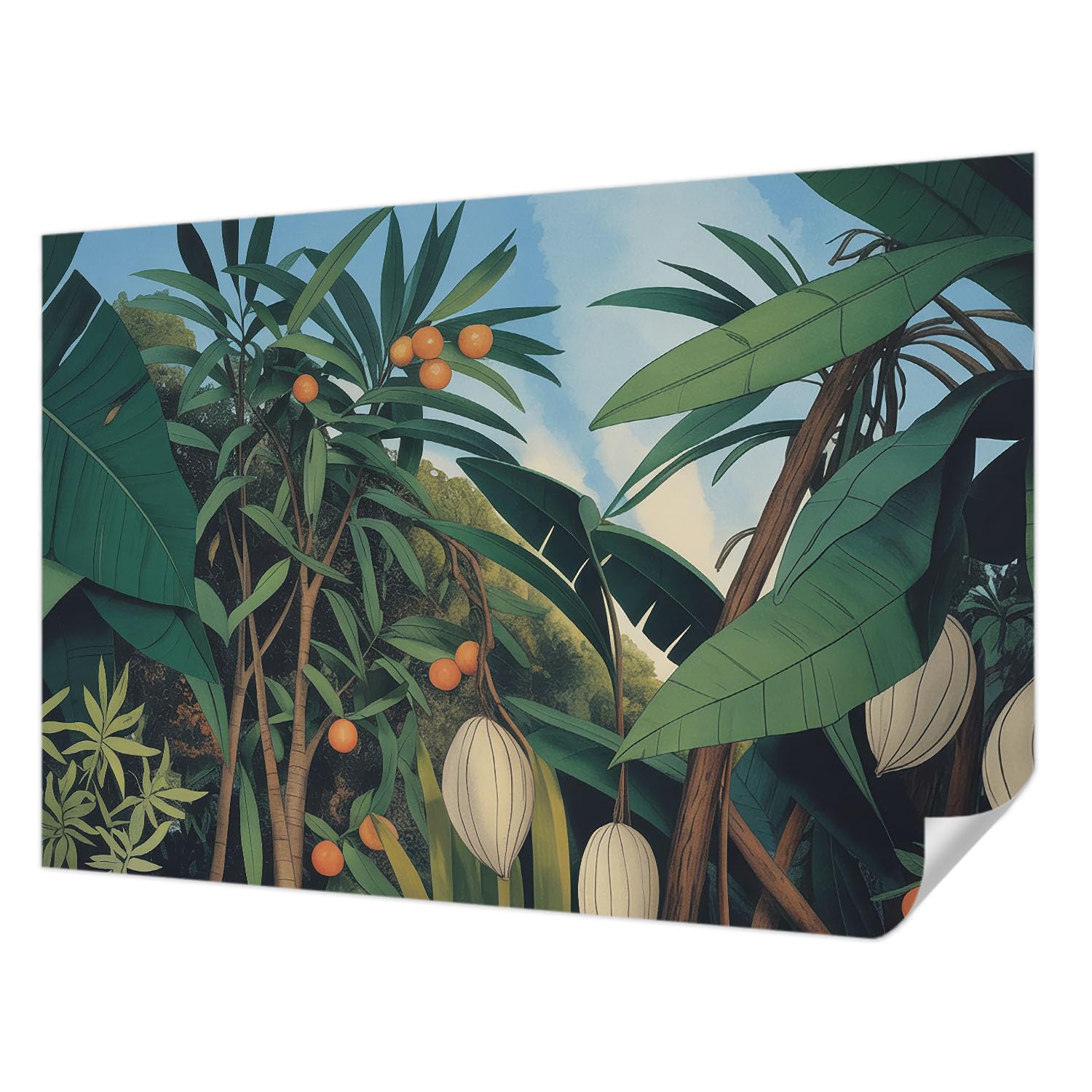 Fotomural fotográfico de selva tropical autocolante con acabado moderno de 152x104 cm