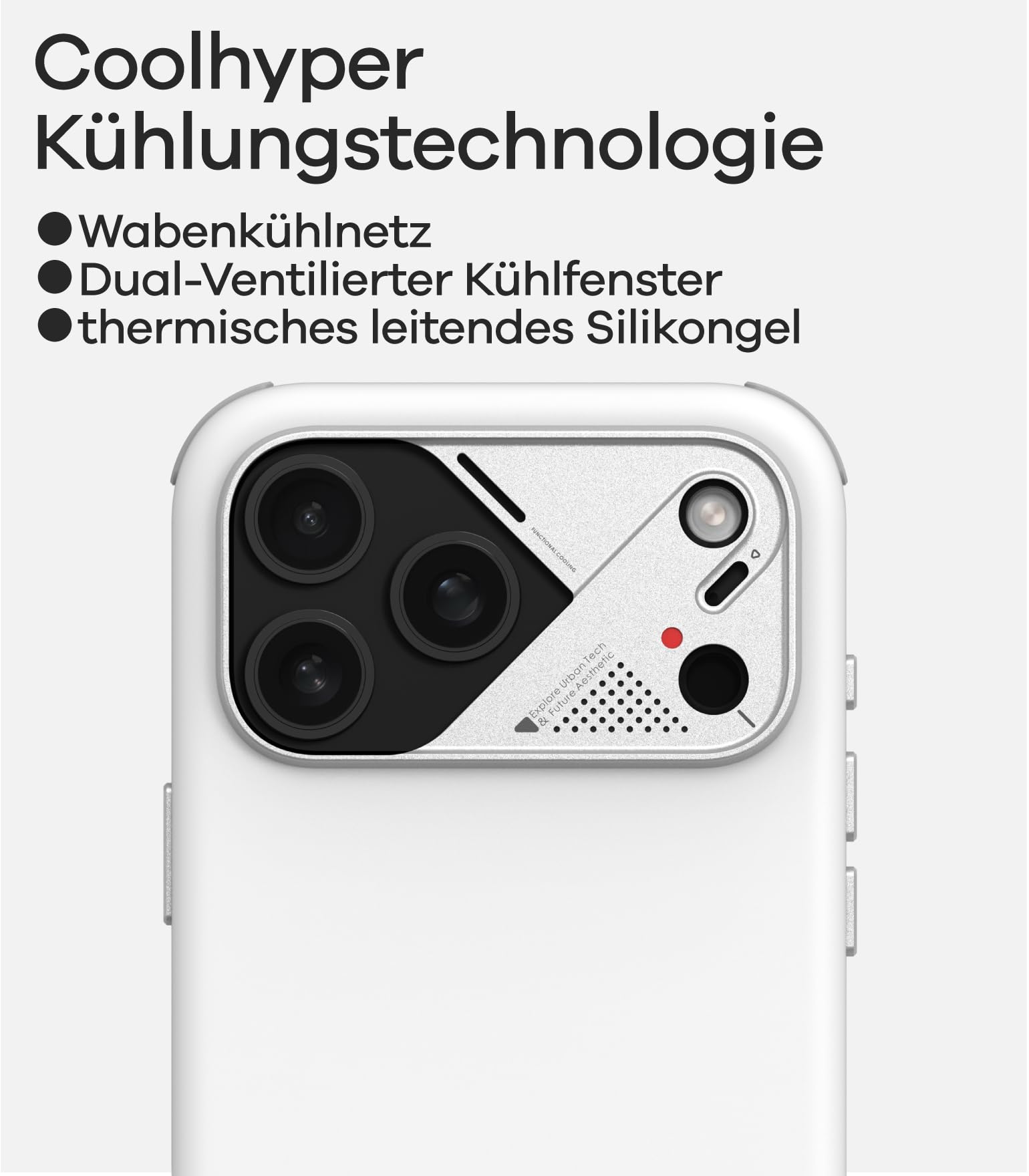 Aulumu A17 Stoßfeste iPhone 17 Pro Hülle für Magsafe Handyhülle mit Kamerasteuerung, CoolHyper Case, Kamerarahmen aus Aluminiumlegierung, Mehrschichtiger Verbundschutz, Schwarz