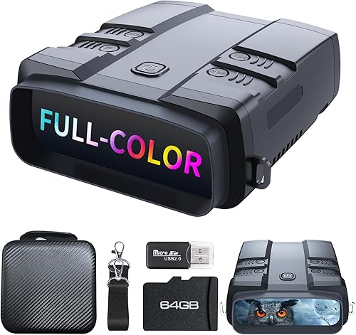 VABSCE Binoculares digitales de visión nocturna 1080p FHD rango de visión de 1640 pies infrarrojo superior de 5 W gafas nocturnas con sensor COMS de