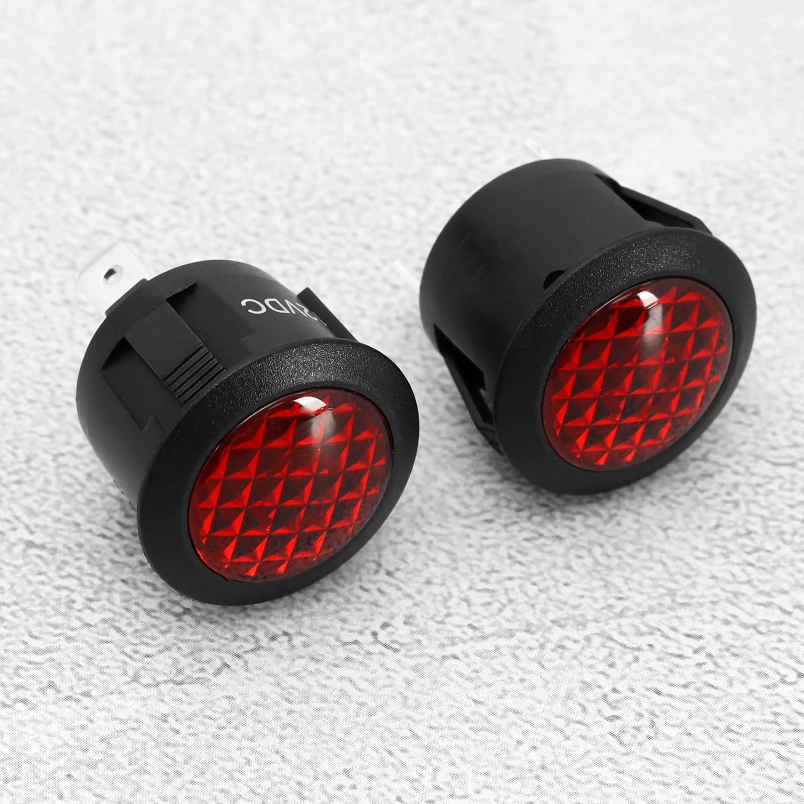 EMSea 4 pezzi Indicatore LED rosso DC 12V 20mm per montaggio su pannello auto
