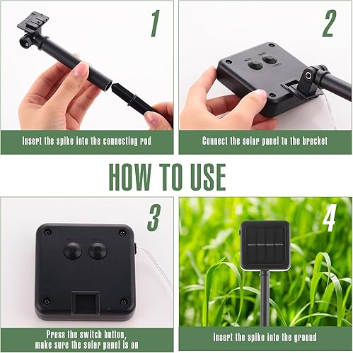 Miniatura 4 de VIHOSE Paquete de 10 tiras de luces solares para exteriores, impermeables, 104.9 pies, 300 luces LED solares para el día de San Valentín, luces de