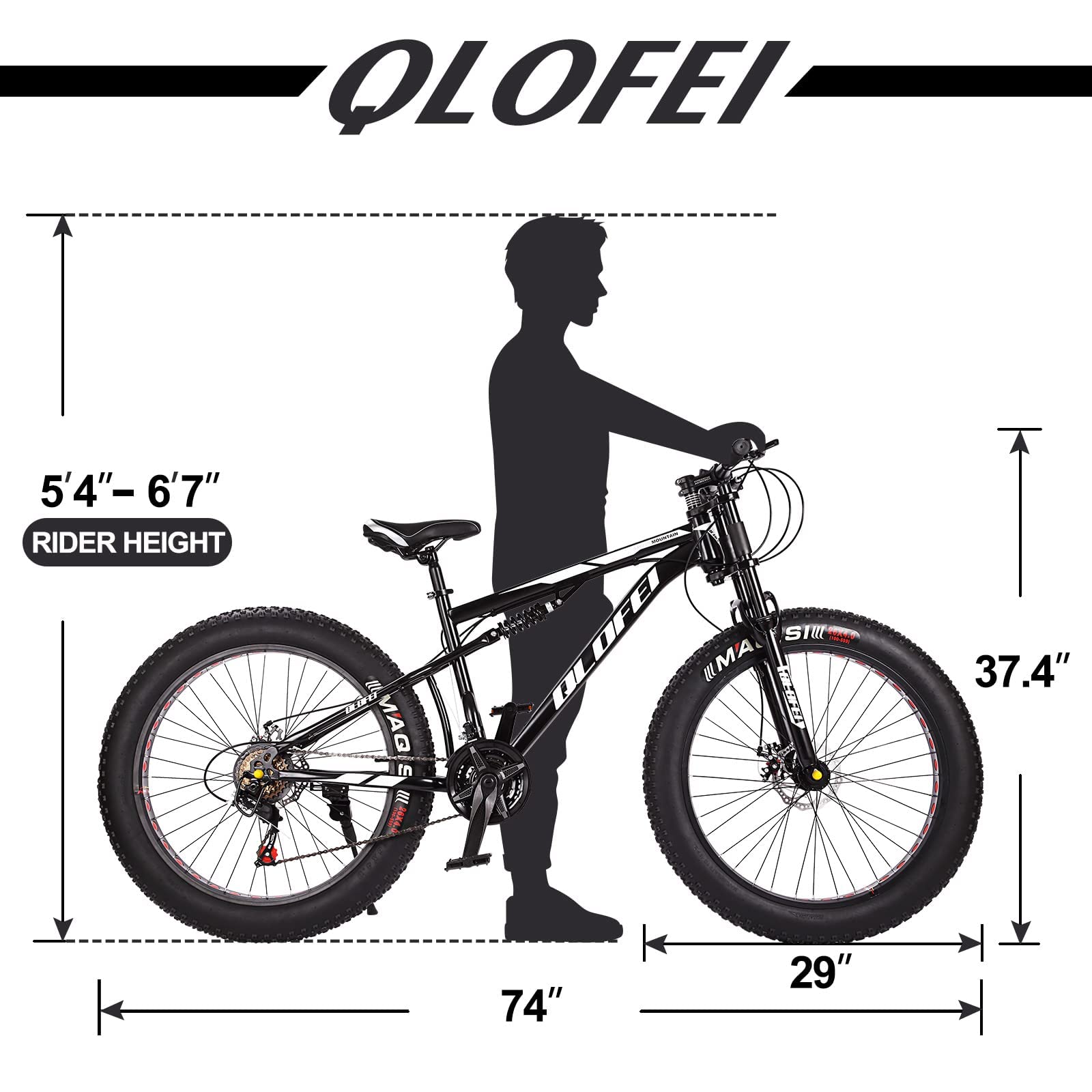 Fat Tire Bikes for Men 26 Inch, Fat Tire Mountain Bike for Women