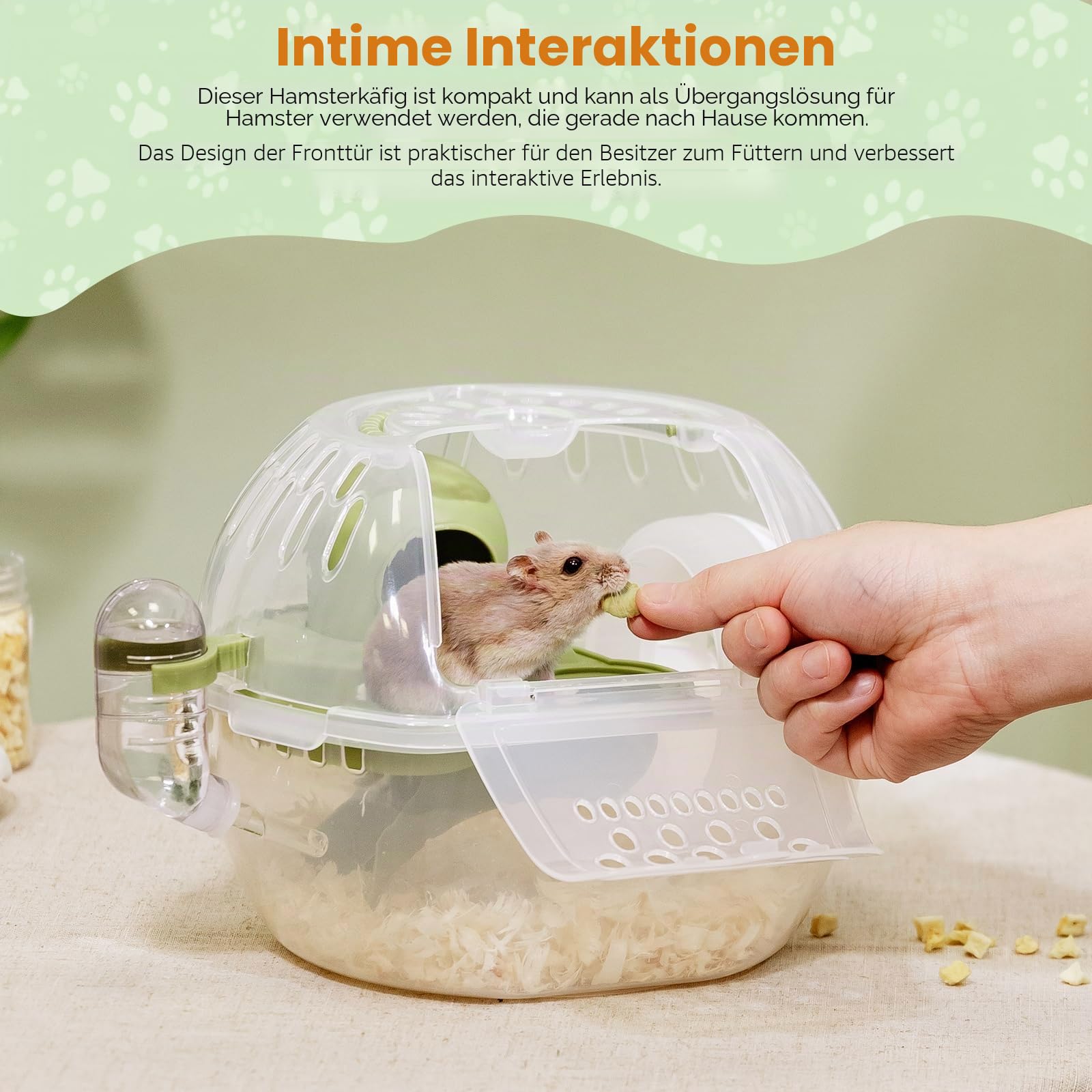 Nobleza - Kleintier-Transportkäfig, tragbarer Hamster-Transportkäfig, Transportbehälter für Kaninchen, Lüftungsschlitze, bequemer Griff (L27*B20,5*H17CM)