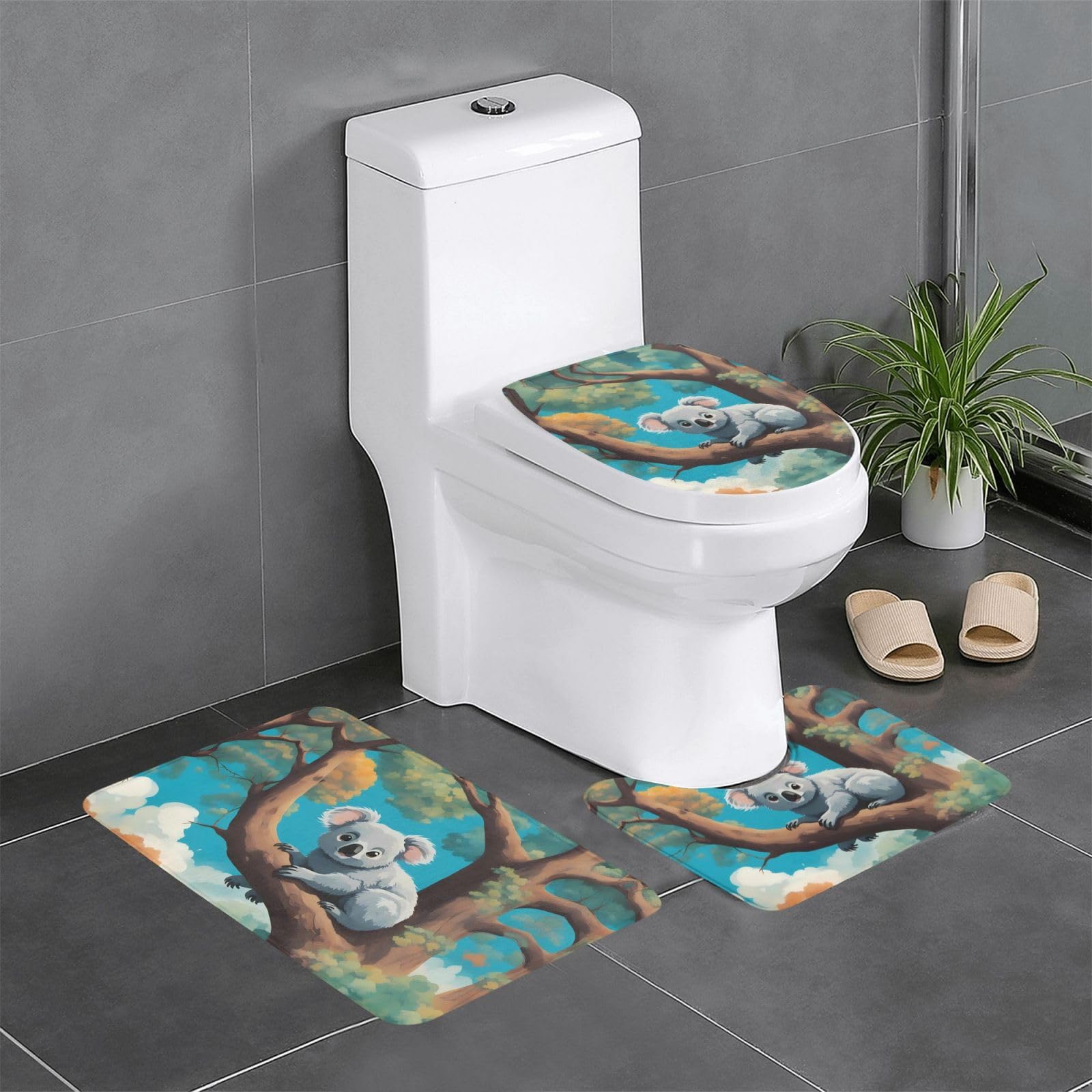 Tapis de salle de bain absorbants WHJSSF 61x40cm lot de 3 tapis koala