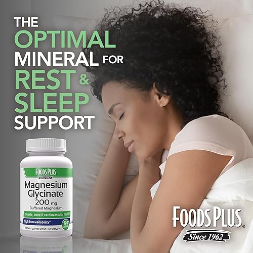 Miniatura 6 de Glicinato de magnesio 200 mg por porción, salud muscular y cardiovascular, magnesio tamponado, metabolismo de salud y nutrientes, alta