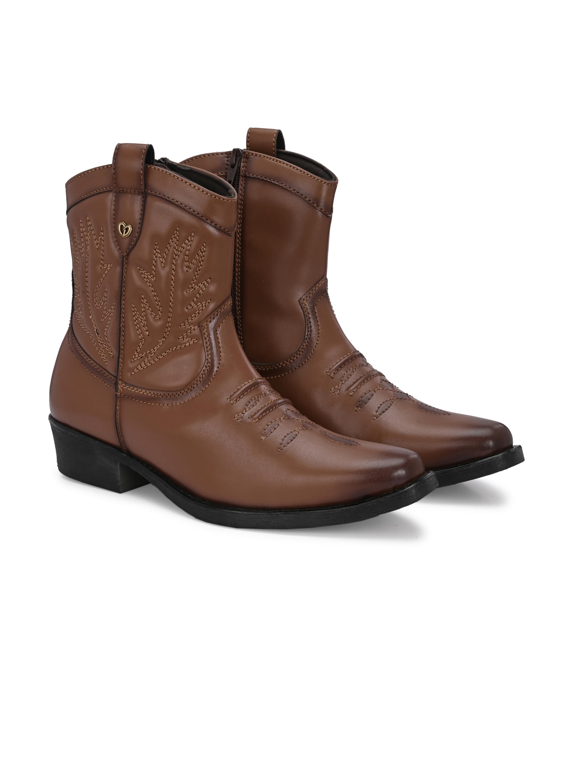 Black/Tan Cow Boy Chelsea Boots for Men's-image-7