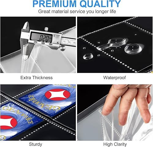 Miniatura 2 de GEAoffice 1260 Fundas de bolsillo para tarjetas, protector de 9 bolsillos para tarjetas comerciales, deportivas, cupones, juegos y tarjetas de