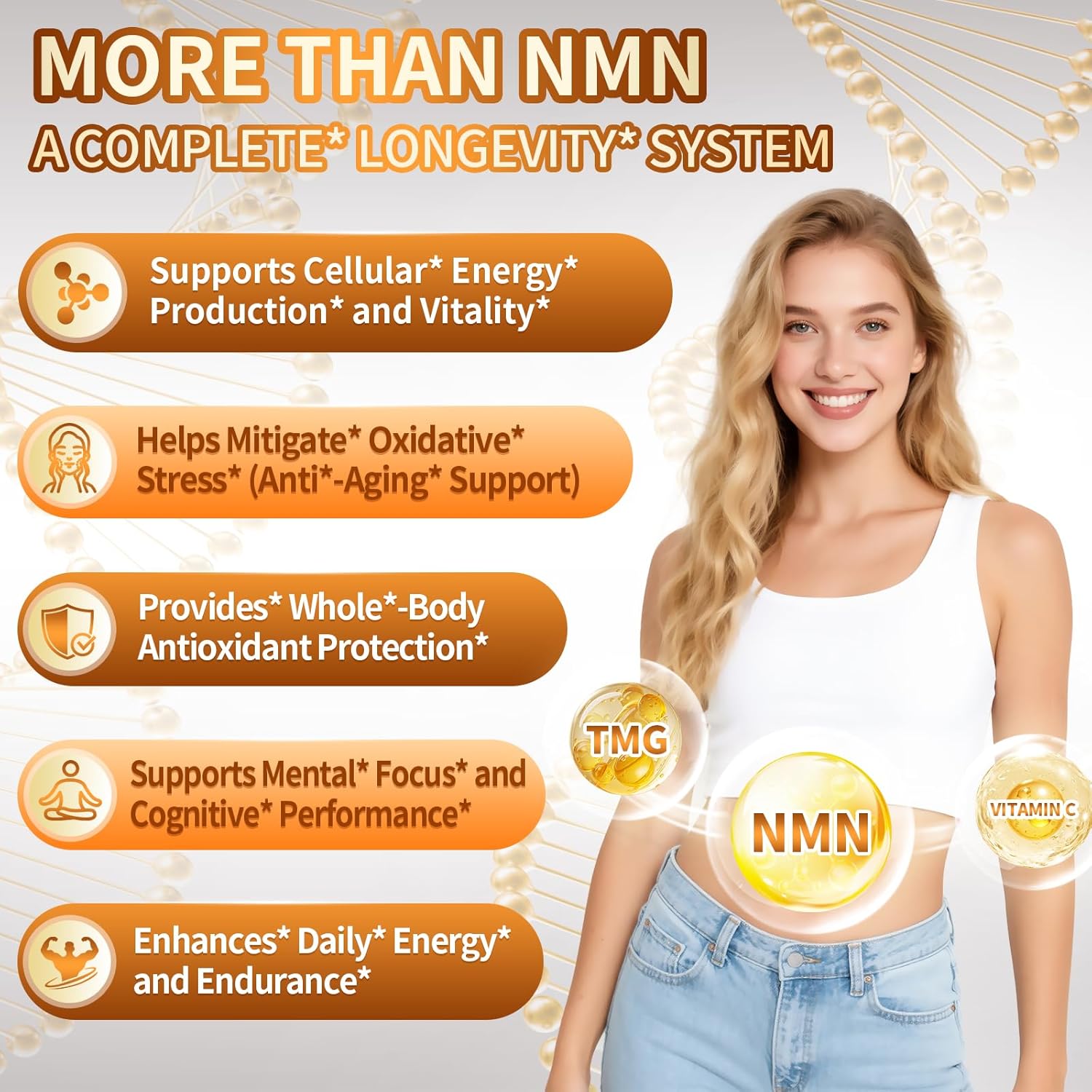 15-in-1 Liposomal NMN Supplement, 2000mg per* Serving*, 120 Day Supply, 99% Pure, NAD+ NMNH Alternative with Nicotinamide Mononucleotide, Resveratrol, TMG, CoQ10, Quercetin & Glutathione, 2 Bottles