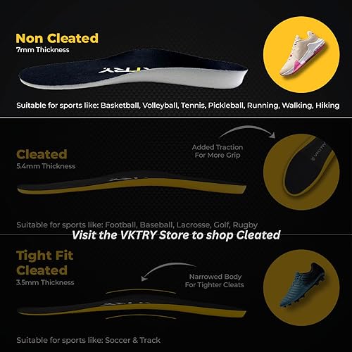 Miniatura 4 de VKTRY Plantillas Silver Performance  Insertos compuestos de fibra de carbono para atletas  Ligero, soporte de arco estructurado, absorción de