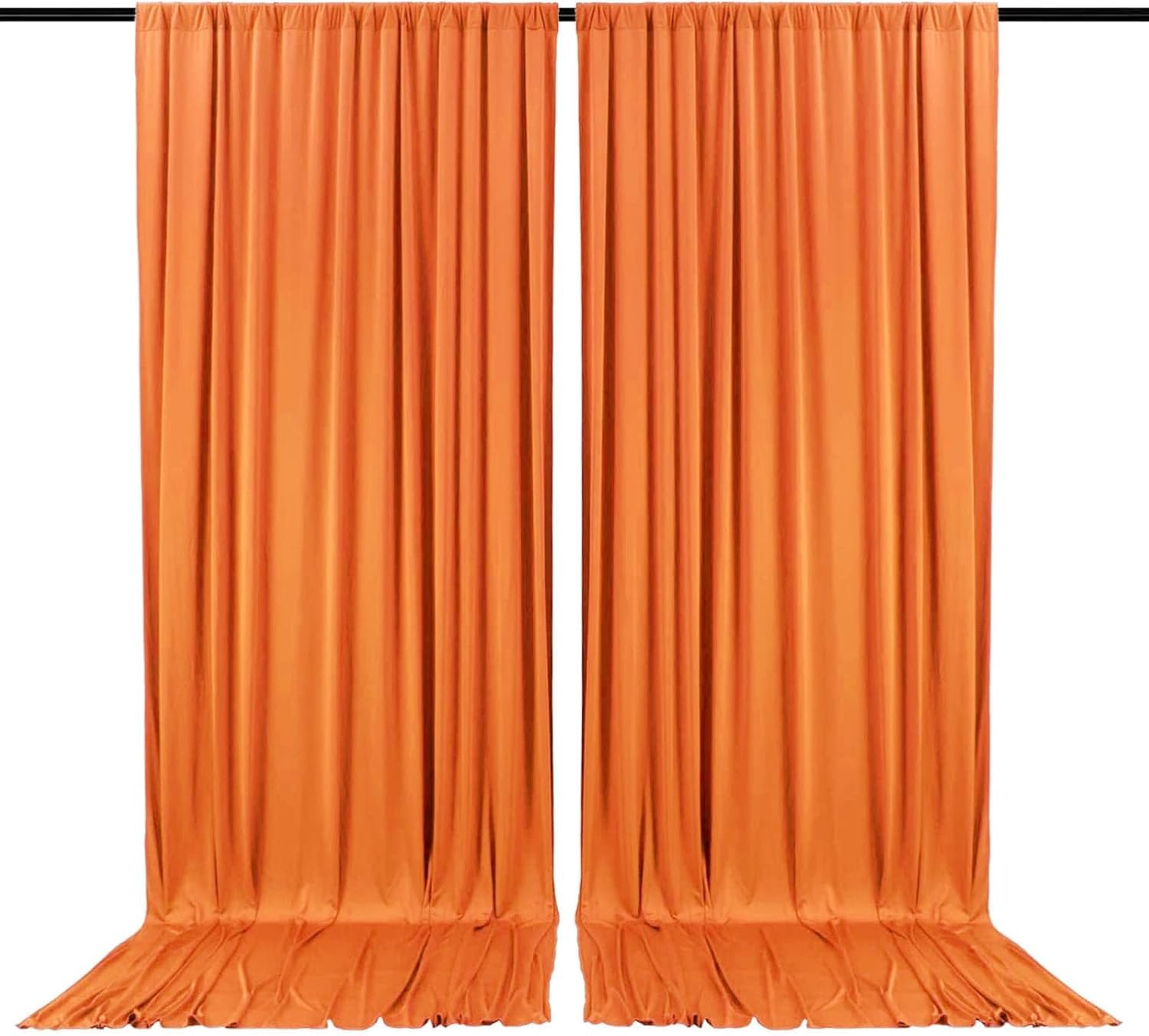 Photo 1 of 2 Panels Deep Orange Backdrop Curtain, 10 x 7 Feet Background Curtains for Parties, Weddings, Baby Showers, Bachelorette, Thanksgiving, Christmas Birthday Party Photoshoot Backdrop Curtains Decor