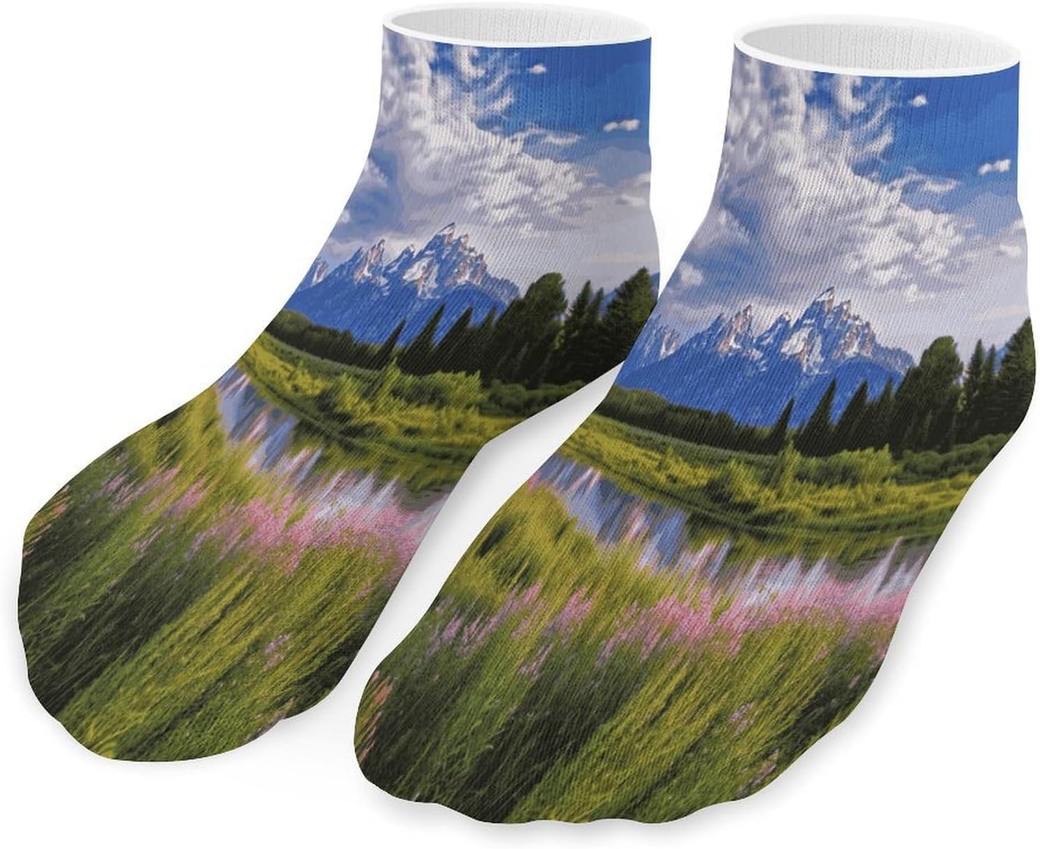 Grand Teton National Park Ankle Socks for Men Women 5 Pairs | Comfortable Casual Low Cut Socks, Lightweight No Show Breathable Athletic Socks, Soft Mini Crew Socks for All Seasons