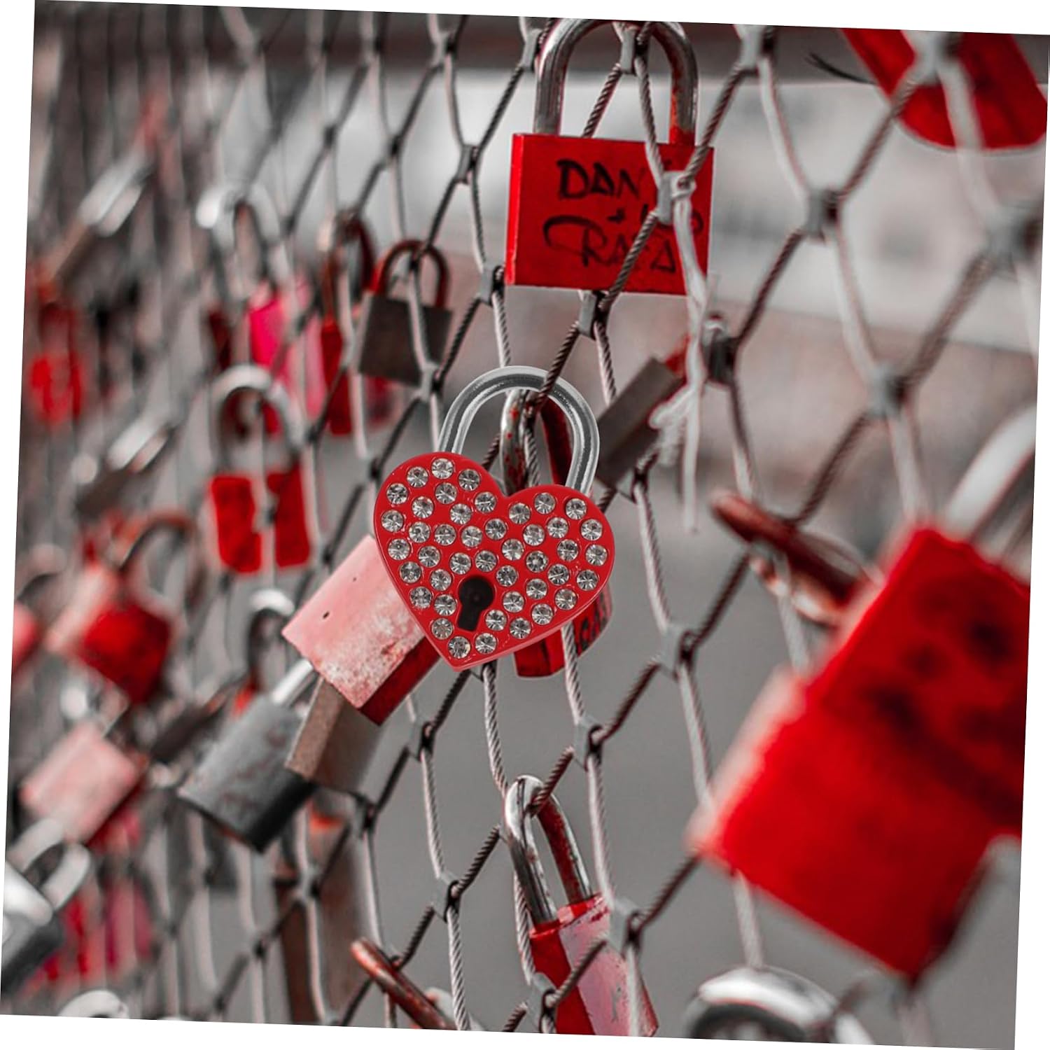 2sets Suitcase Lock Heart Padlock Keys Small Padlock for Luggage Love Lock