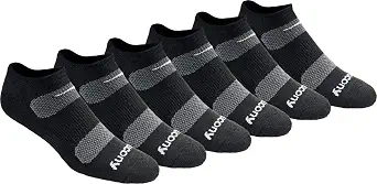 Saucony Men's RunDry Mesh Ventilating Comfort Fit Performance No-Show Socks, Available in M-XXL (6, 12, 18 Pairs)