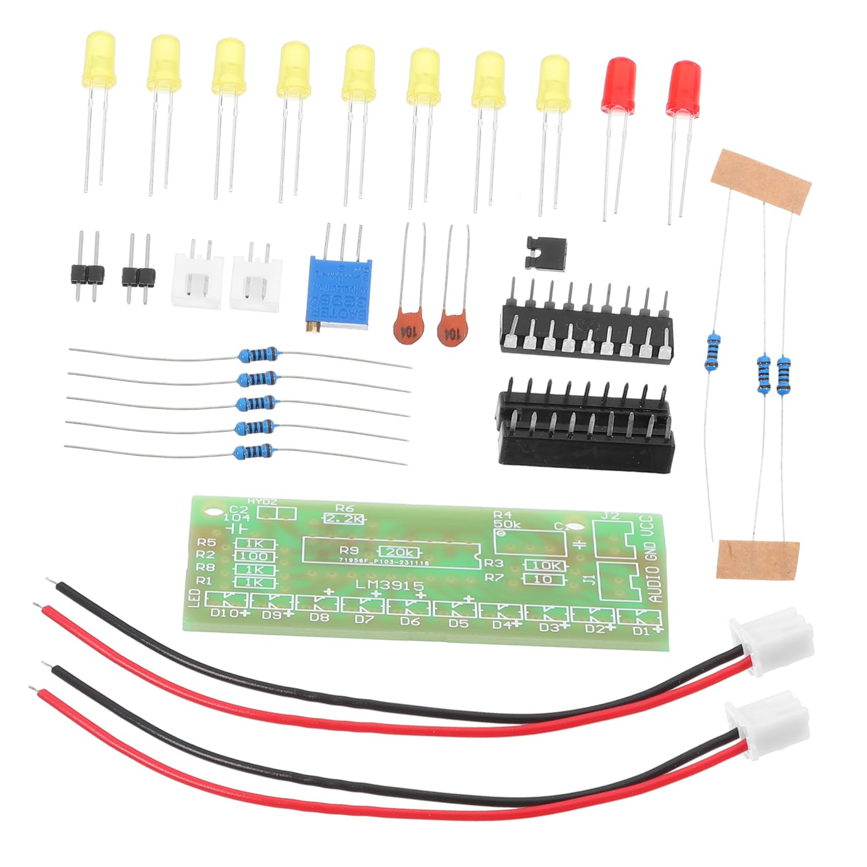 STOBAZA 1Set Electronic Audio Level Indicator Kit for Soldering Practice Fun Segment Audio Level Display for Beginners and Electronics Learning