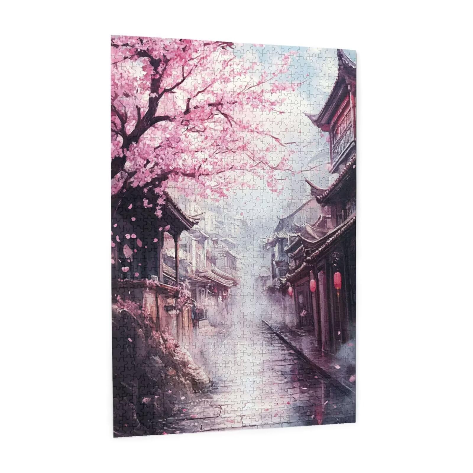 Puzzles Paisaje 1000 Adultos, Puzzle Japón con Cajas y Cartel, Juego Clásico de Puzzle Arte para Entretenimiento Adultos, Regalos de Decoración del Hogar para Pasatiempos Creativos de Mujeres 2T-1870