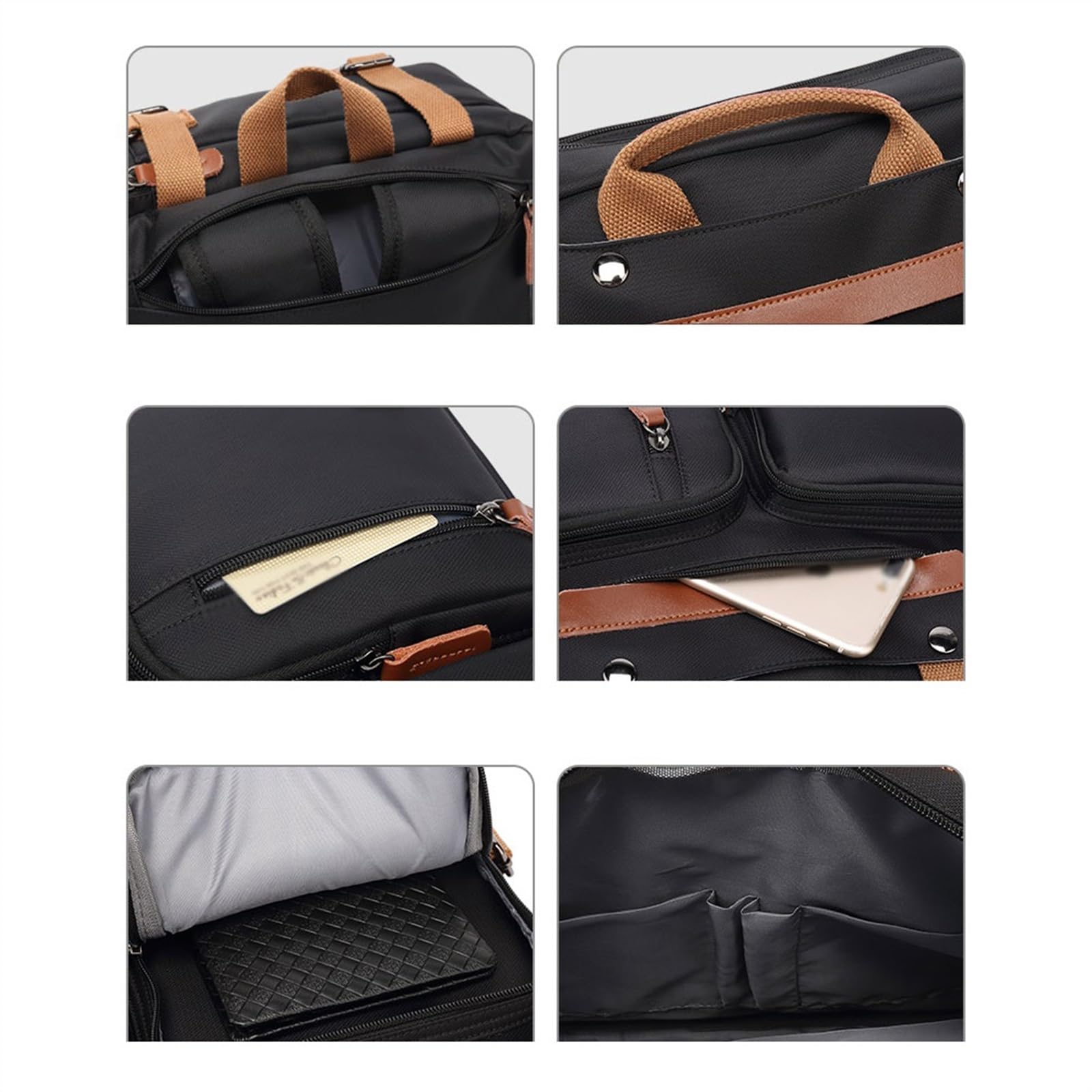 Que Lleva Maletín de Mano Gran Capacidad 15,6/17,3 Pulgadas Bolso Hombro/Hombro for Ordenador portátil Negocios Multifuncional(Grey,17.3 Inches)
