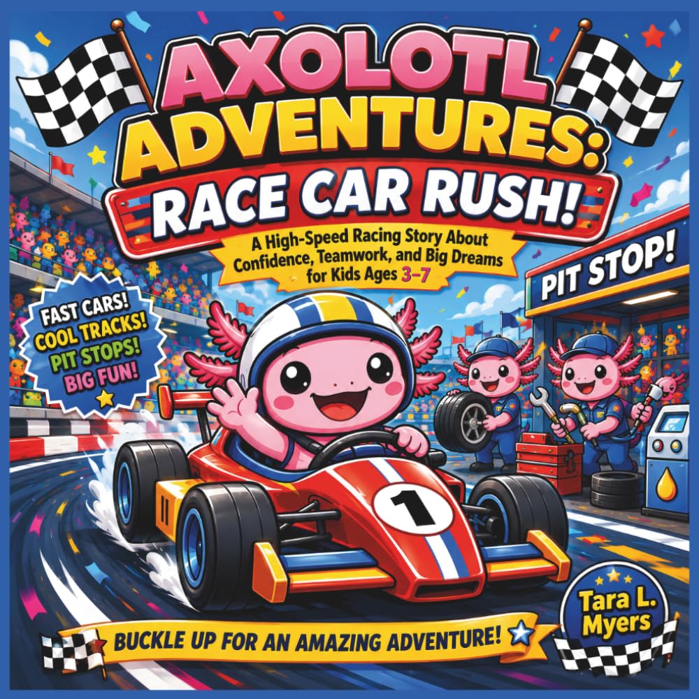 Axolotl Adventures: Race Car Rush!: A High-Speed Racing Story About Confidence, Teamwork, and Big Dreams for Kids Ages 3–7| Axolotl Storybook| Racecar ... book (AXOLOTL ADVENTURES STORYBOOKS)