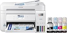 Epson EcoTank ET-4850 Wireless All-in-One Cartridge-Free Supertank Printer with Scanner, Copier, Fax, ADF and Ethernet   The Perfect Printer Office - White, Medium