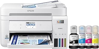 EcoTank ET-4850 Wireless All-in-One Cartridge-Free Supertank with Scanner Copier, Fax, ADF and Ethernet, The Printer Office Printer - White