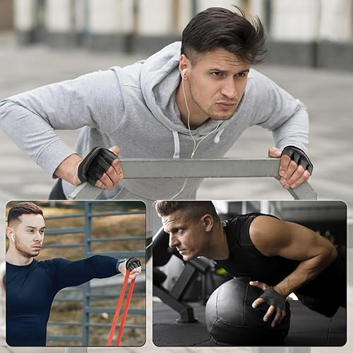 Miniatura 5 de sunnex Guantes de gimnasio para mujeres y hombres, guantes de entrenamiento sin dedos para levantamiento de pesas, guantes de fitness ligeros y