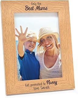 PERSONALISED Gifts for Mummy Mum Nanny Nan - Only The Best Mums Get Promoted To Nanny Photo Frame - Mothers Day Gifts Presents - ANY NAMES Mum Mummy Mam Nanny Granny - 5" x 7" and 6" x 4" Photo Frames