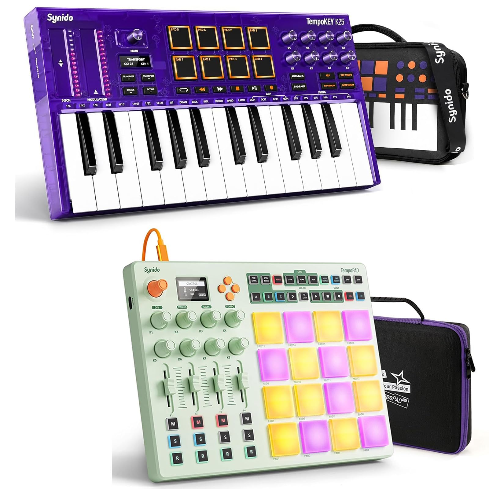 Amazon.com: Synido TempoKEY K25 USB C MIDI Keyboard with Wireless