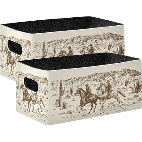 Kcldeci American Wild West Storage Bin Western Nursery Organizer