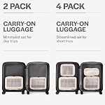 Aerotrunk Cubes d'emballage de compression pour les voyages - Bagages Organisateur Sacs - Cubes d'emballage pour valises à glissière double (2-Pack, Béige)