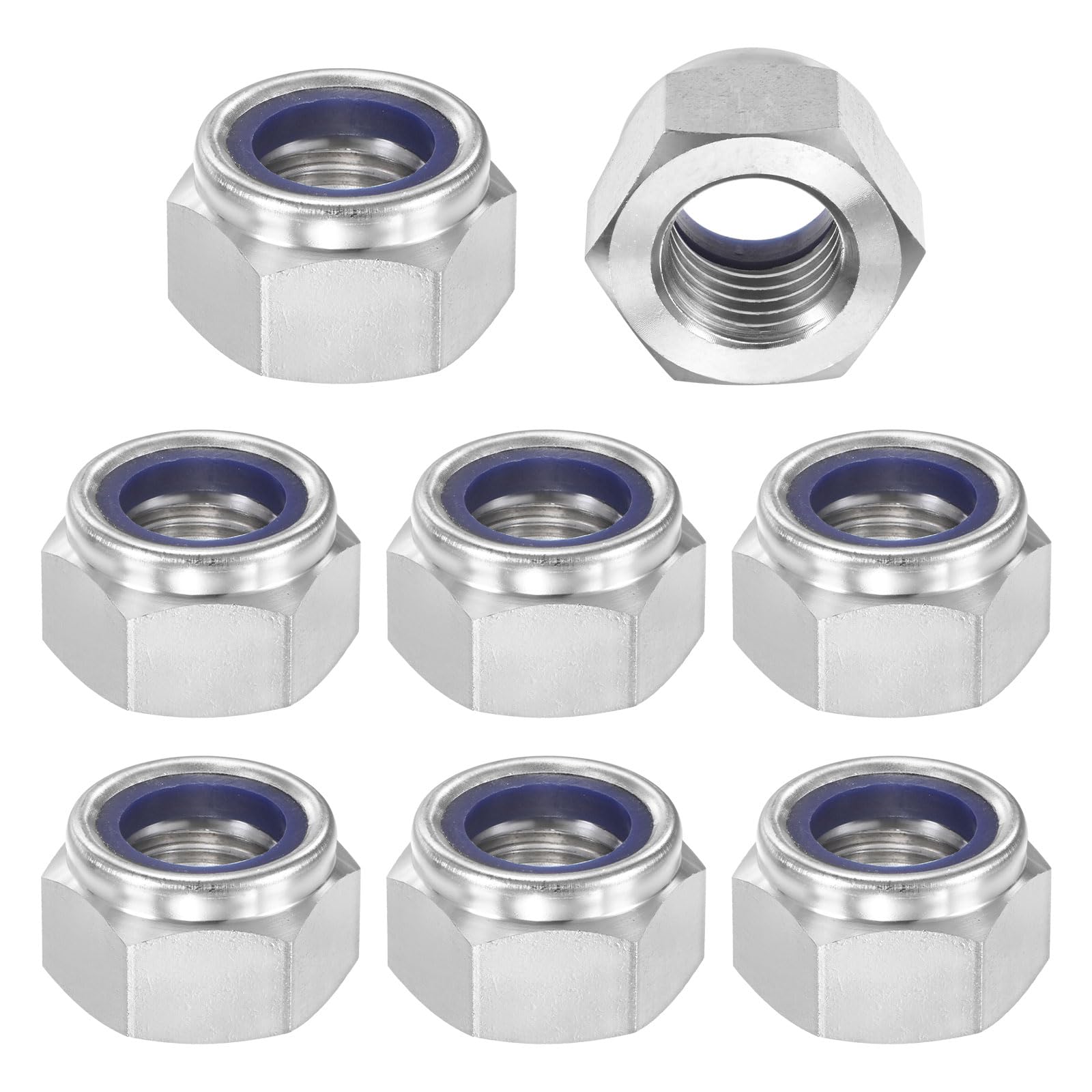 M METERXITY 8-Pack Nylon Insert Hex Lock Nuts