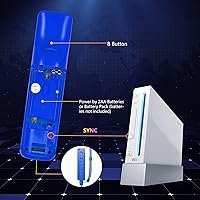 Vista 45 de Yosikr Controller for Wii, Remote Controller for Wii with Silicone Case and Wrist Strap Compatible for Wii/Wii U (2 Pack, White and White)