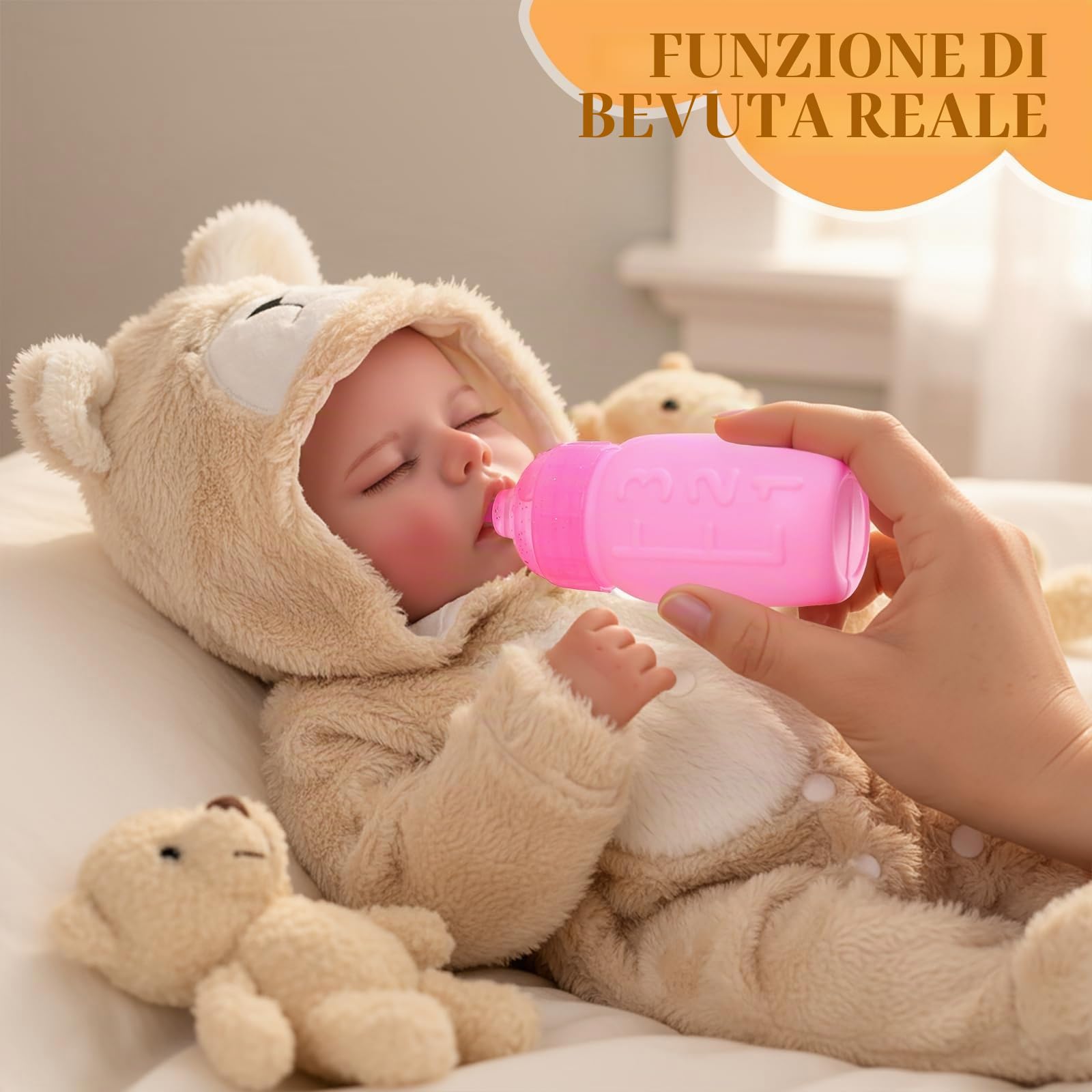 BABESIDE Bambole Reborn Bambina 43cm Arti in Vinile Realistici Bambole | Bambole Reborn Realismo sorprendente, Morbido e coccoloso, Arti flessibili, Accessori inclusi, Sicuro e regalo perfetto