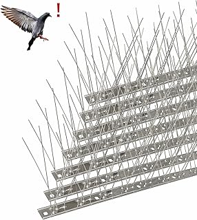 AOKKR Bird Spikes for Pigeon and Small Birds Squirrel Raccoon Cats Crow Bird Defender Spikes for Outside to Keep Birds Away, Anti Bird Stainless Steel Spikes for Railing (21.7ft)…