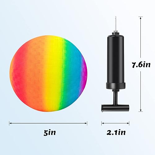 Miniatura 4 de Juego de 6 pelotas de juego arcoíris para niños, pelotas pequeñas de kickball de 5 pulgadas, mini pelota de juguete para actividades en interiores y